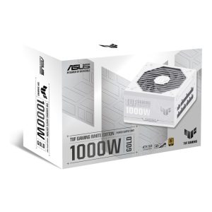 3D 360° ASUS TUF Gaming 1000W ATX 3.0 80+ Gold PC Power Supply - White